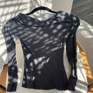 Zara Charcoal Long Sleeve Top